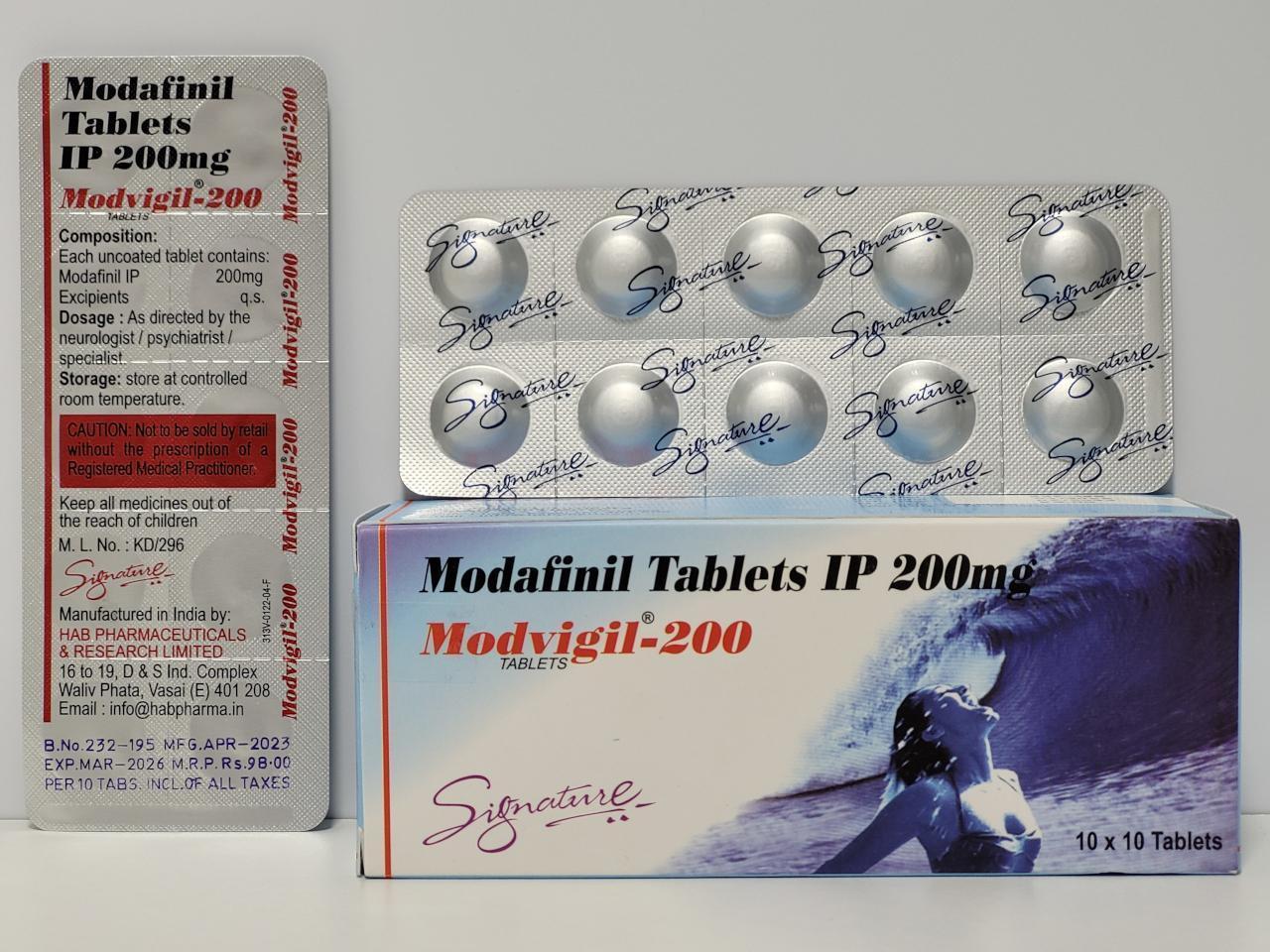 Modafinil – 10 tb/200 mg – Modvigil – exp. 11/2027 (shipped from Spain)