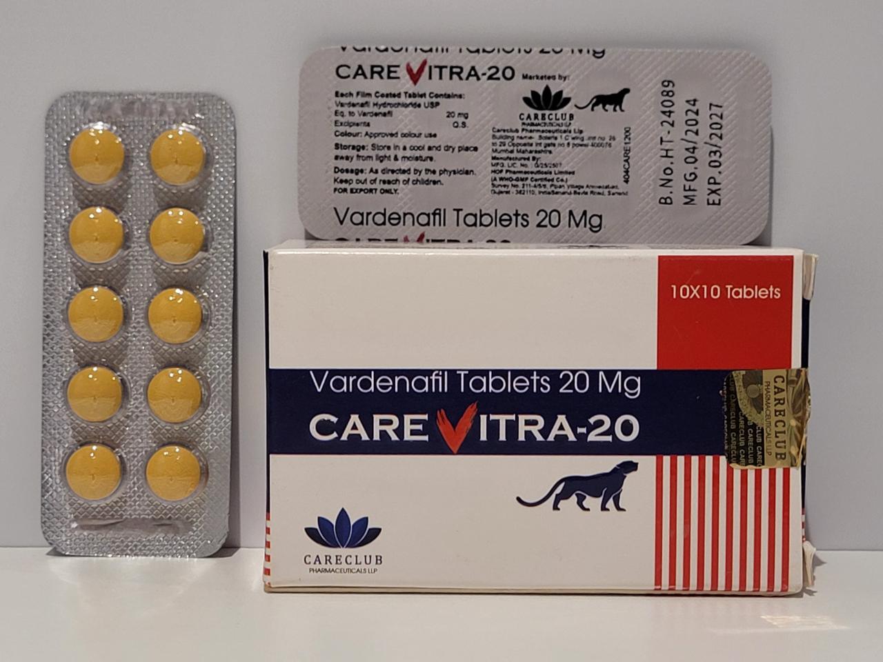 Vardenafil – 10 tb/20 mg – Careclub – exp. 03/2027 (shipped from Spain)